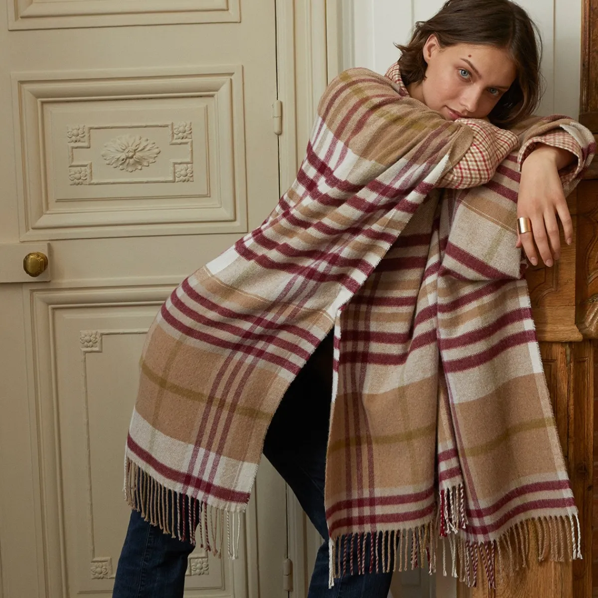 Yves Delorme Poncho Carreaux style Cheap